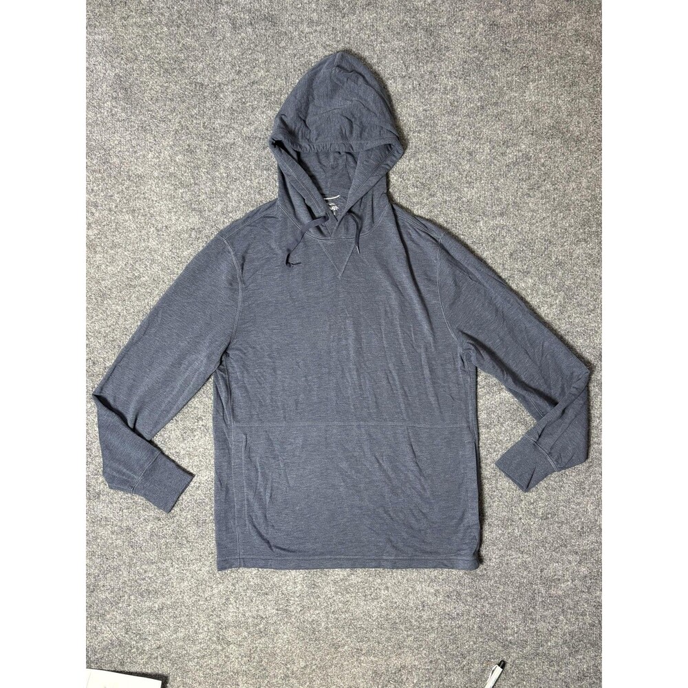 J.CREW Hoodie Mens M Blue Nordic Camp Fleece Long Sleeve Pullover Stretch